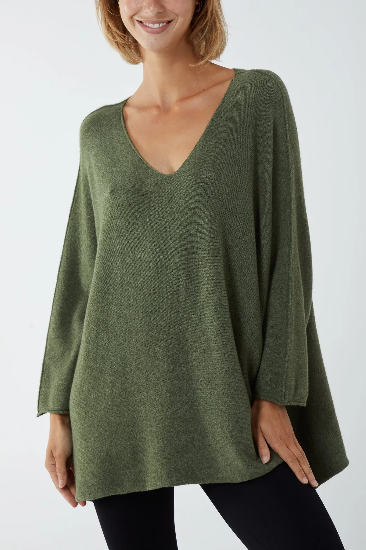 V-Neck Oversized Fine Knit Jumper