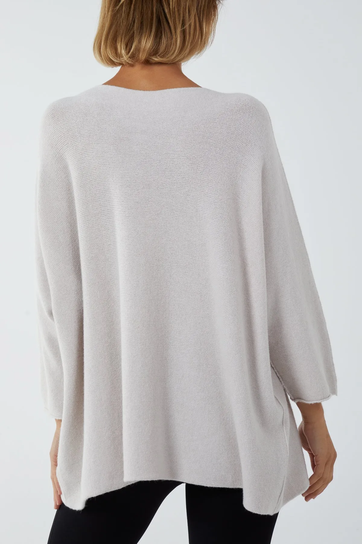 V-Neck Oversized Fine Knit Jumper