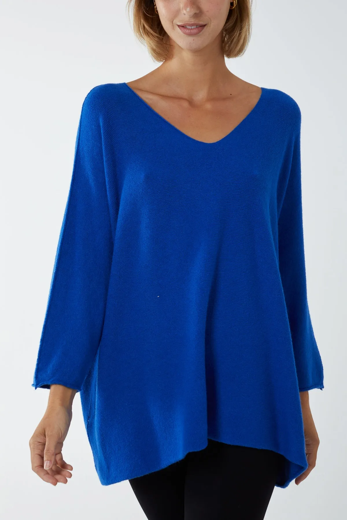 V-Neck Oversized Fine Knit Jumper