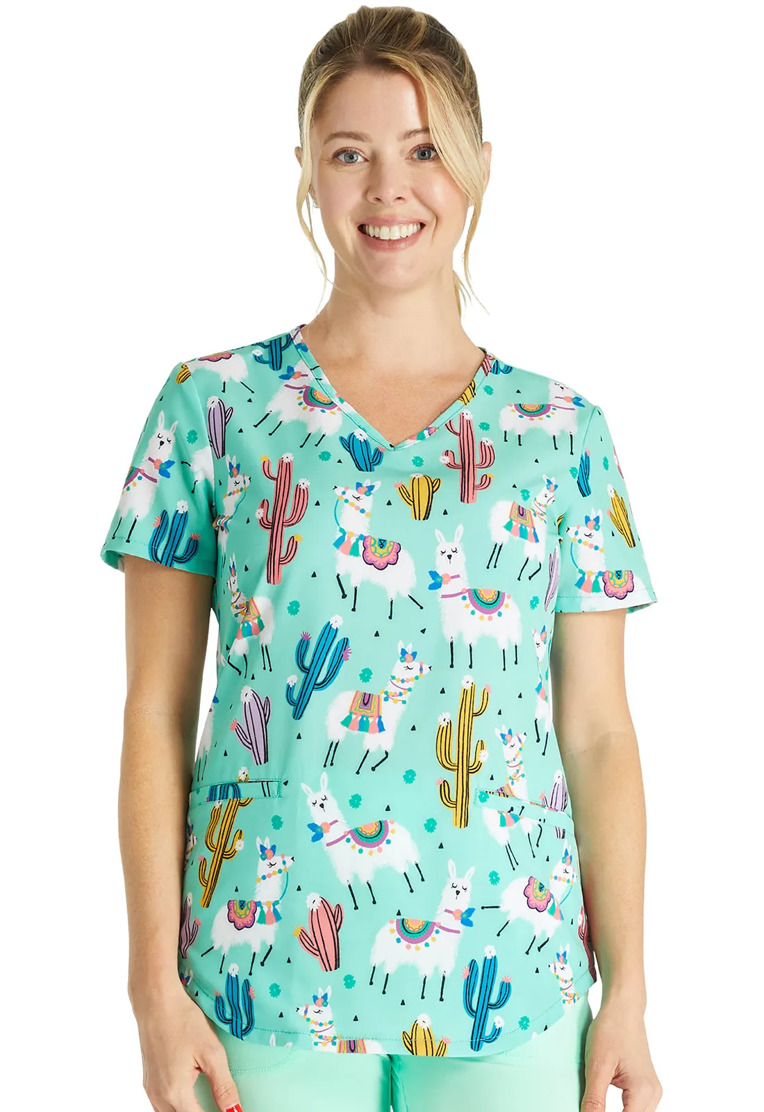 V-Neck Print Top