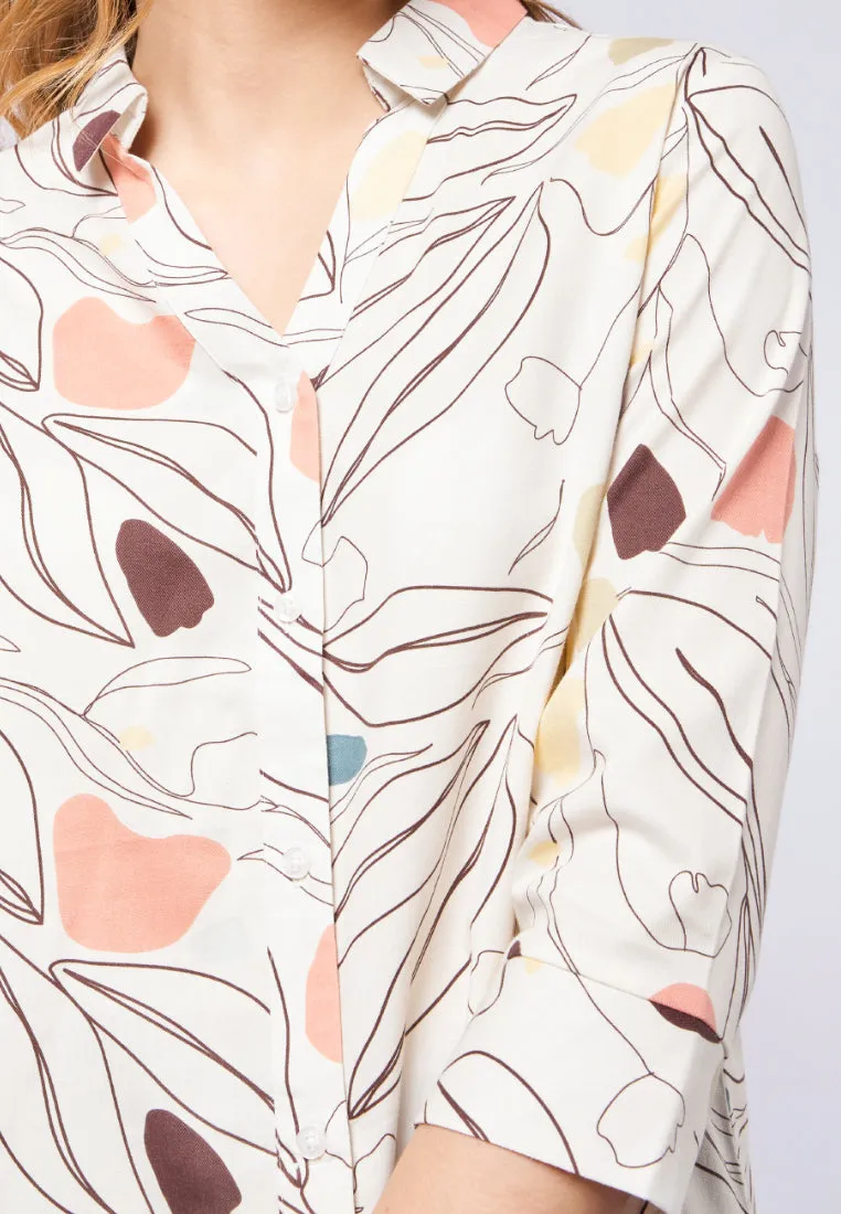 V-neck Printed Blouse