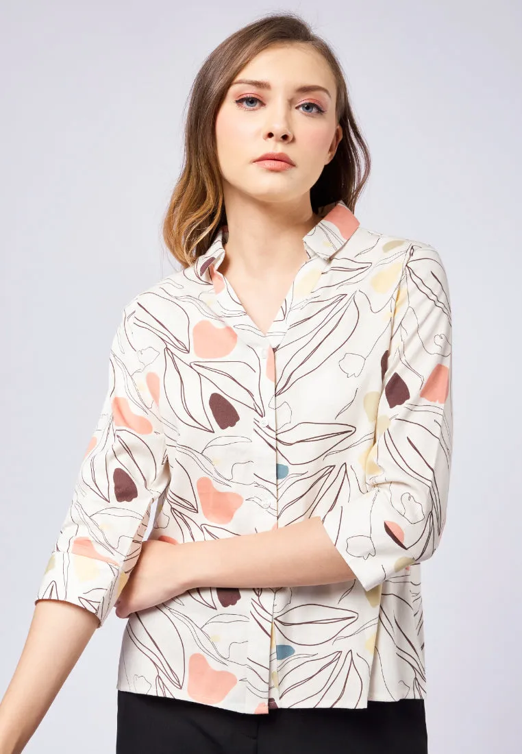 V-neck Printed Blouse