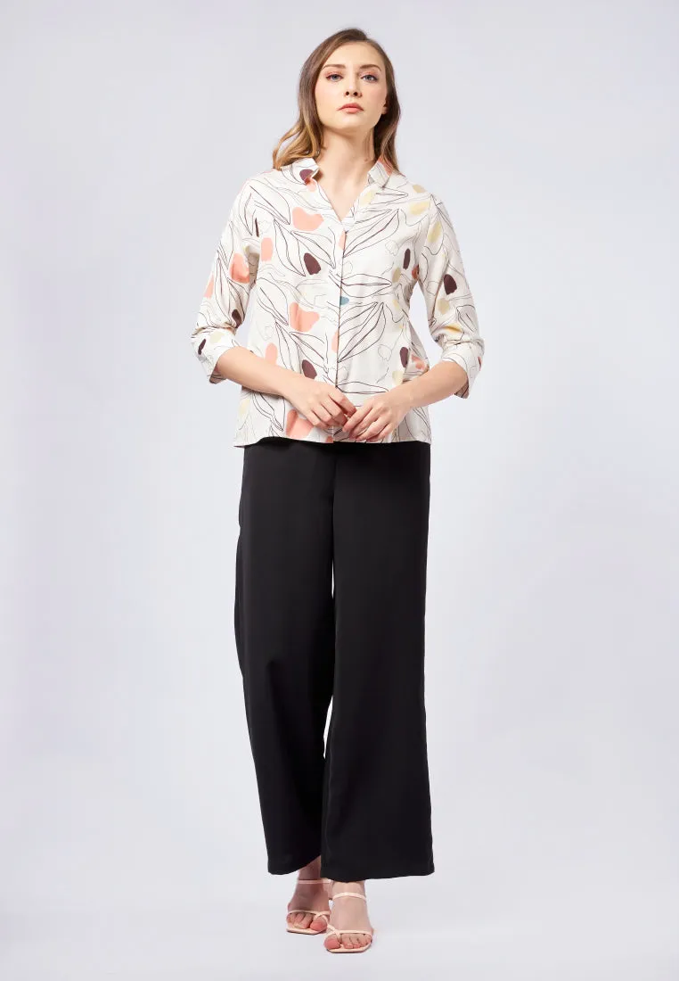 V-neck Printed Blouse