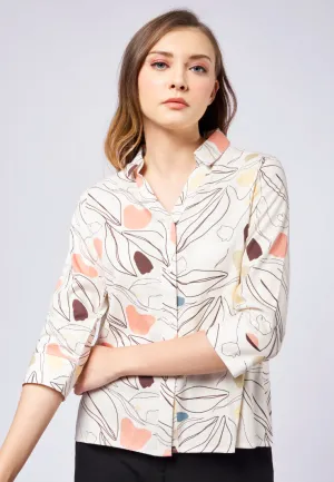 V-neck Printed Blouse