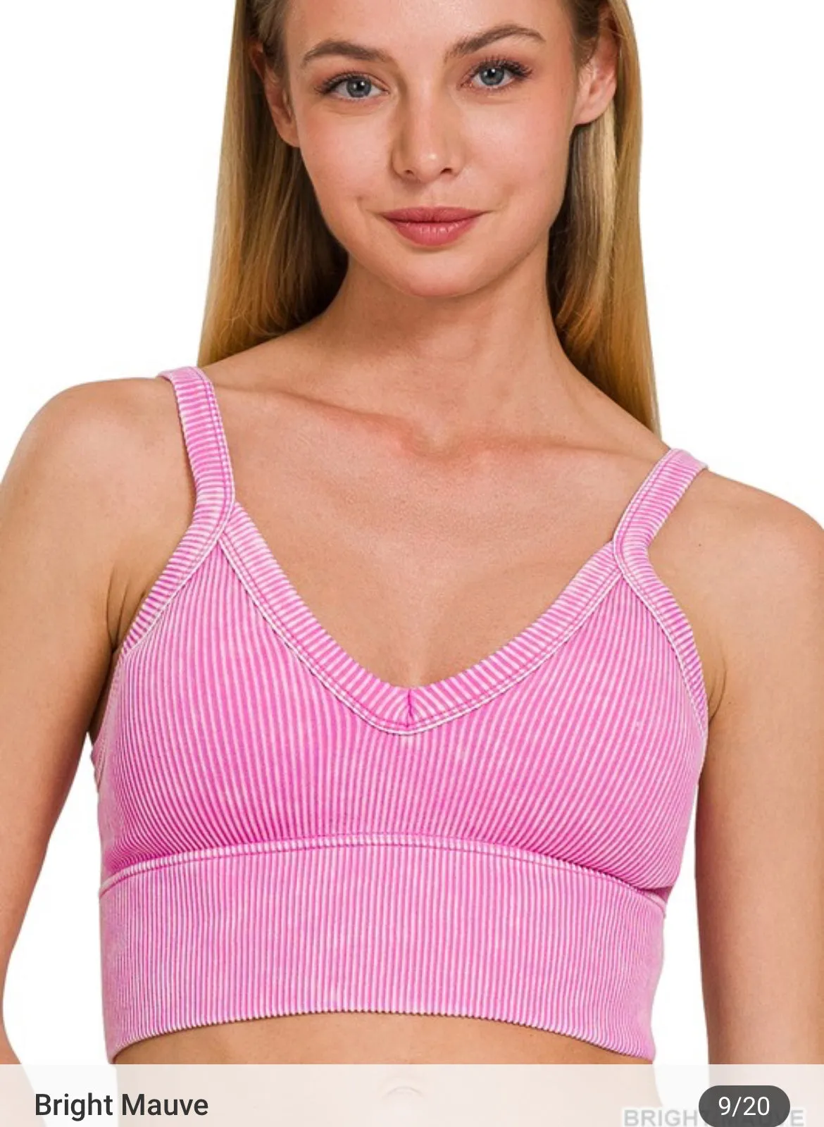 V neck Seamless Cropped Bra Top