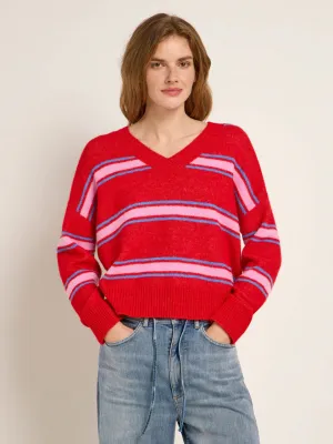 v-neck sweater red