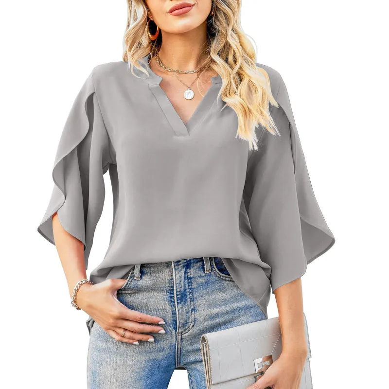 Velmaria | Elegant V-Neck Top