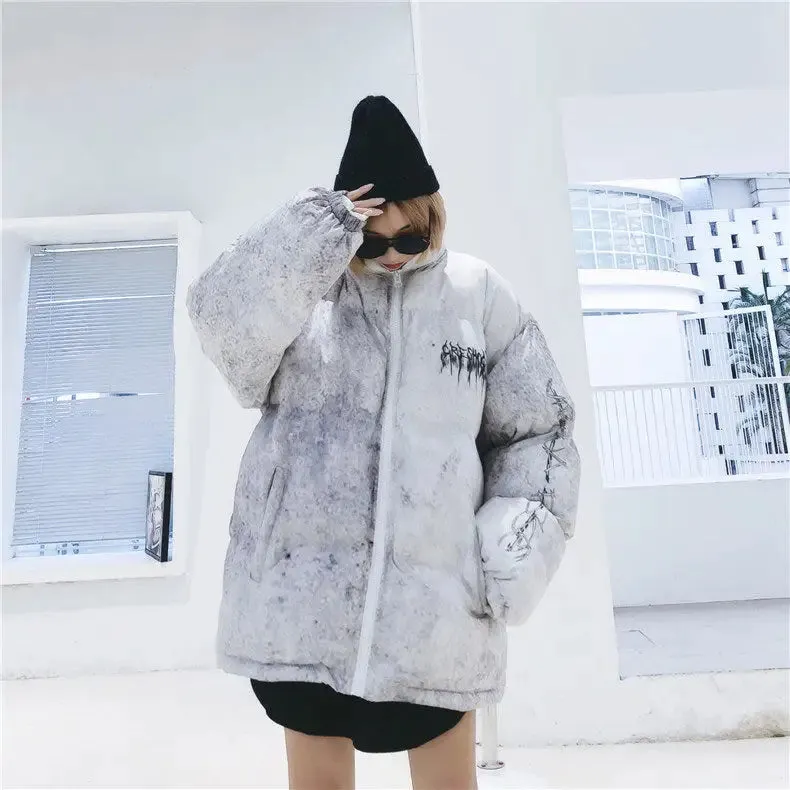 Vibrant Tie-Dye Quilted Jacket for Y2K Fashion Enthusiasts