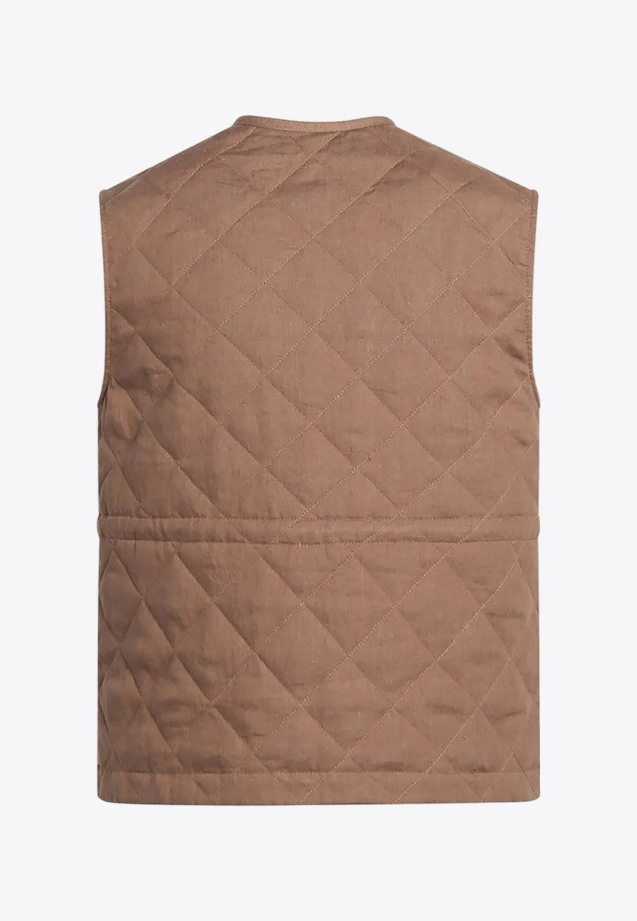 Vigny Quilted Linen Zip-Up Vest