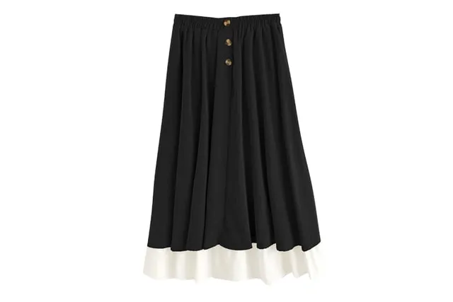 Vintage Shirt Long Skirt Two Piece Set