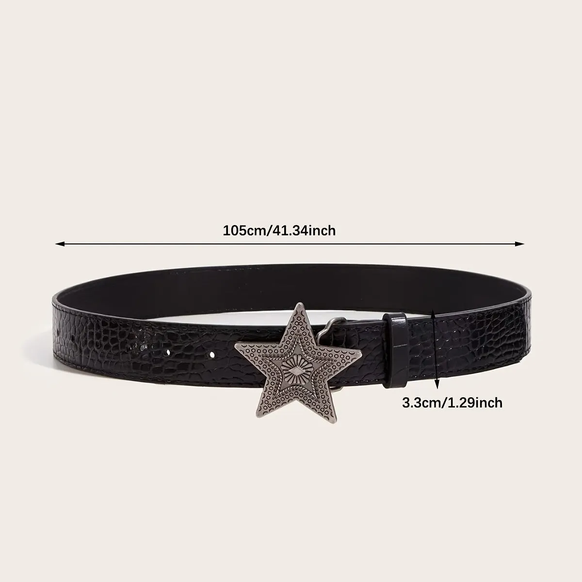 Vintage Style Women's Belt with Star Buckle Retro Accessory