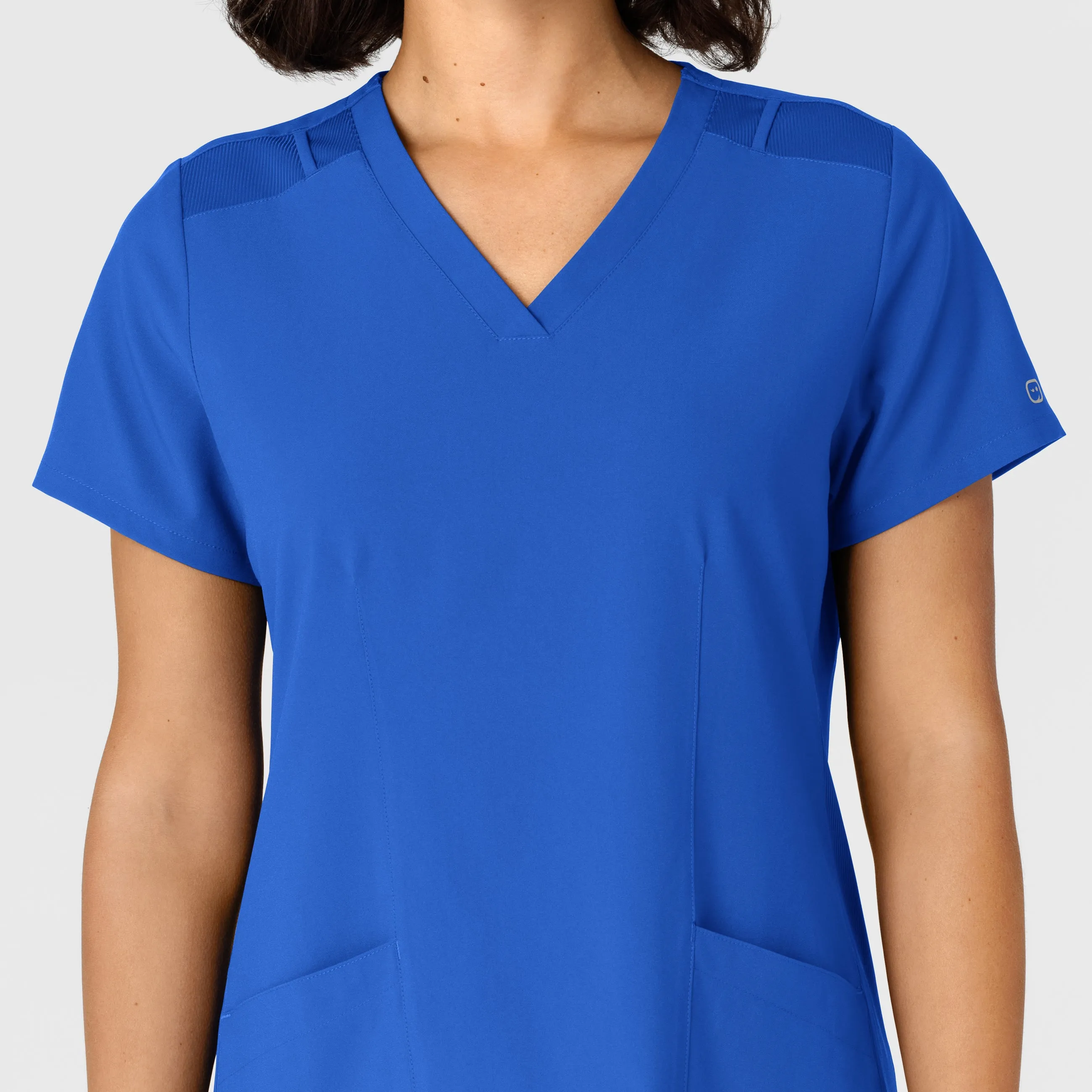 W123 6145 Flex-n-Reach Side Panel V-Neck Scrub Top Royal