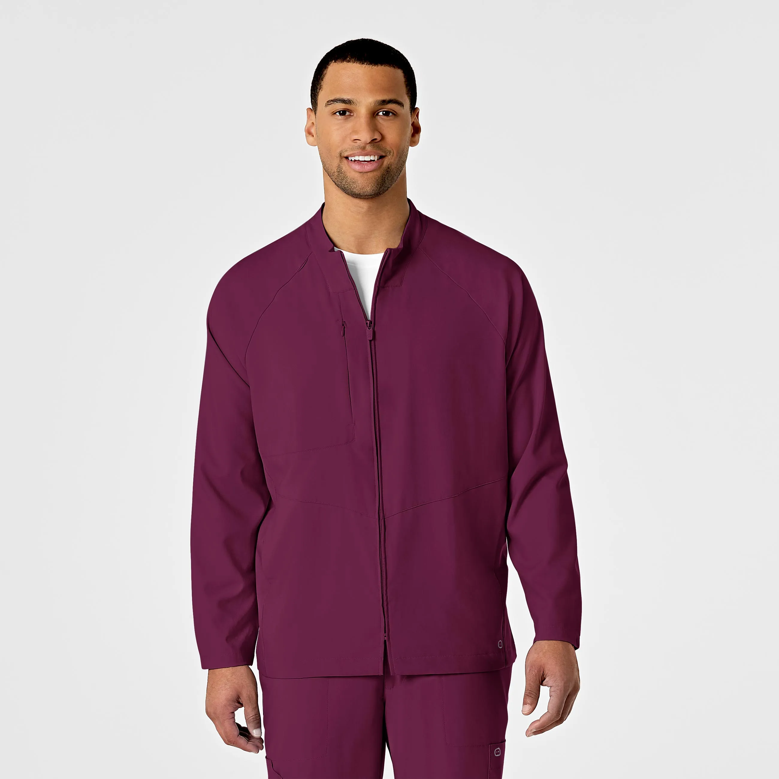 W123 8355 Men's Zip Front Warm Up Jacket Wine