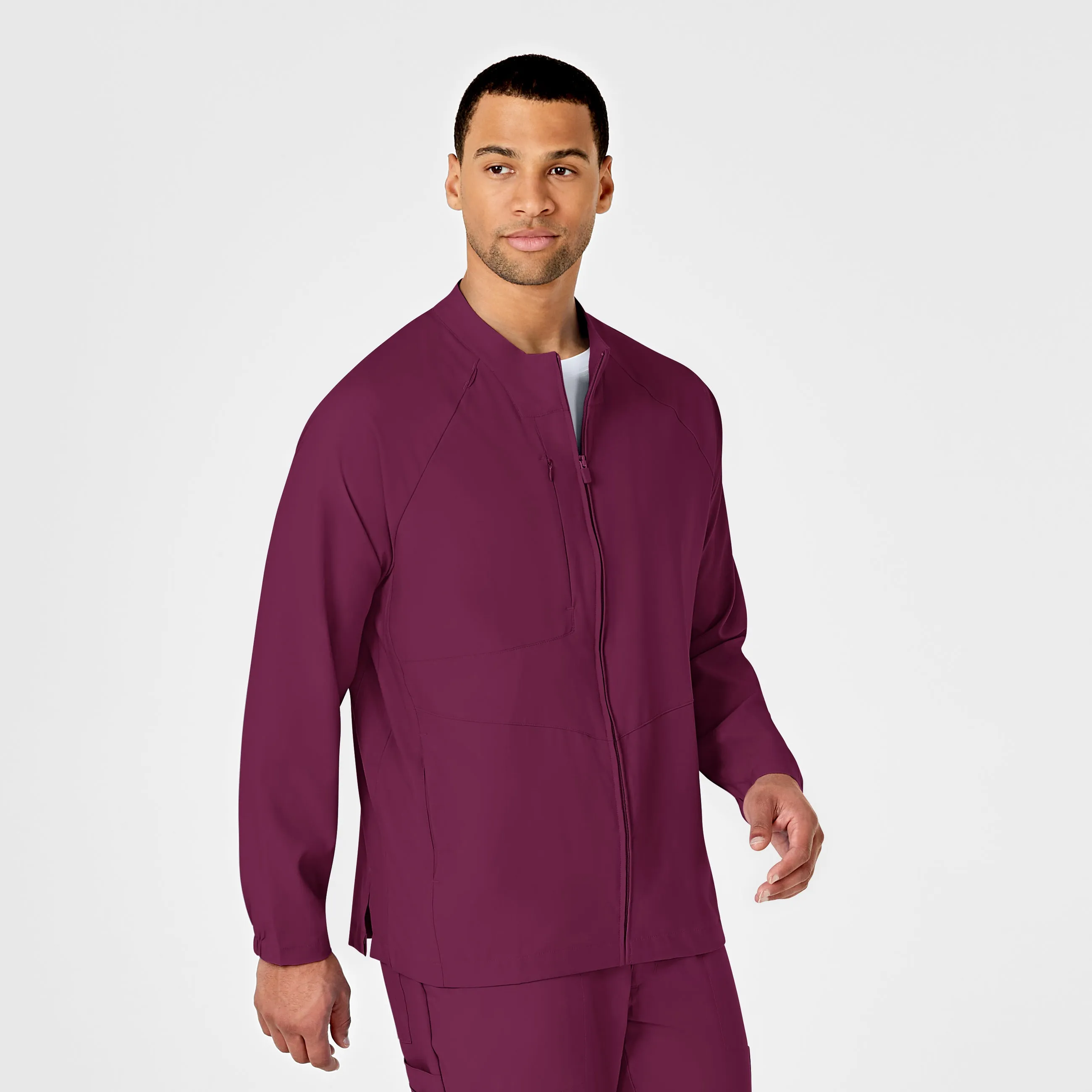 W123 8355 Men's Zip Front Warm Up Jacket Wine