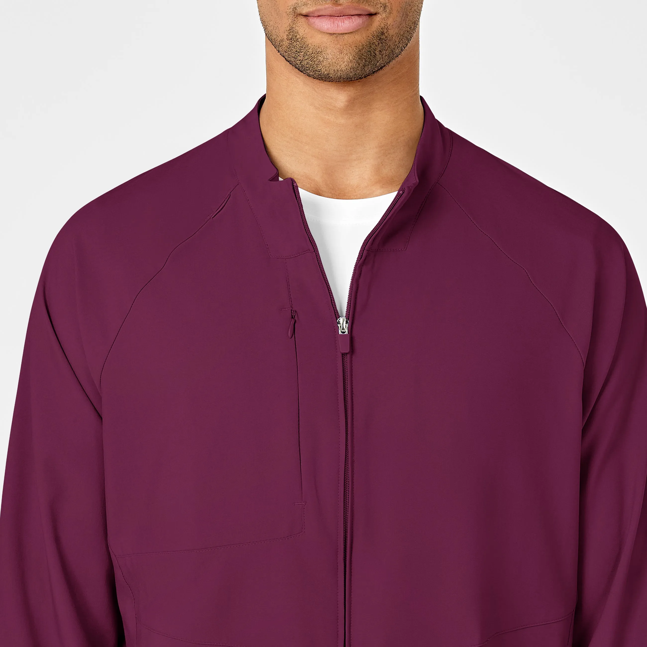 W123 8355 Men's Zip Front Warm Up Jacket Wine