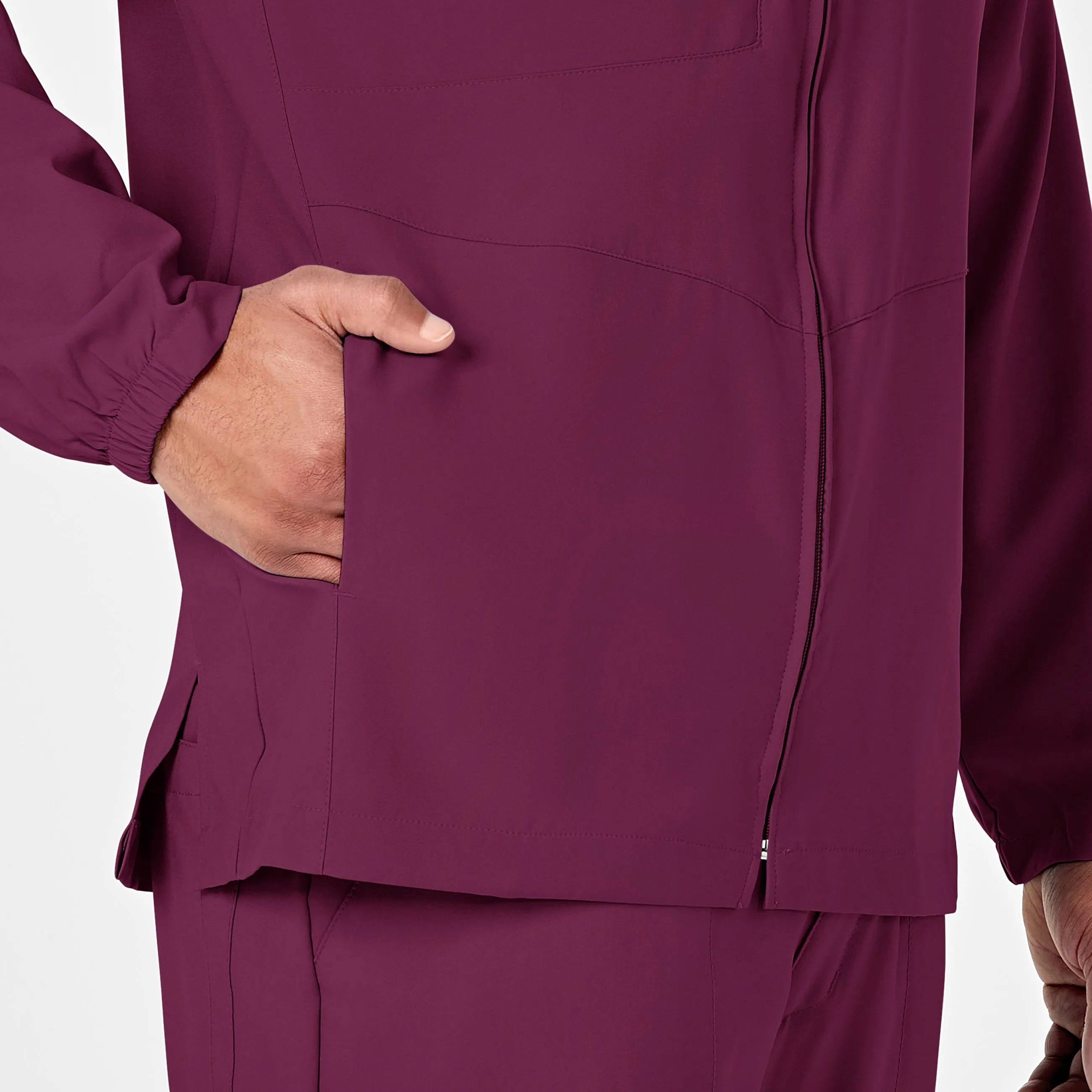 W123 8355 Men's Zip Front Warm Up Jacket Wine