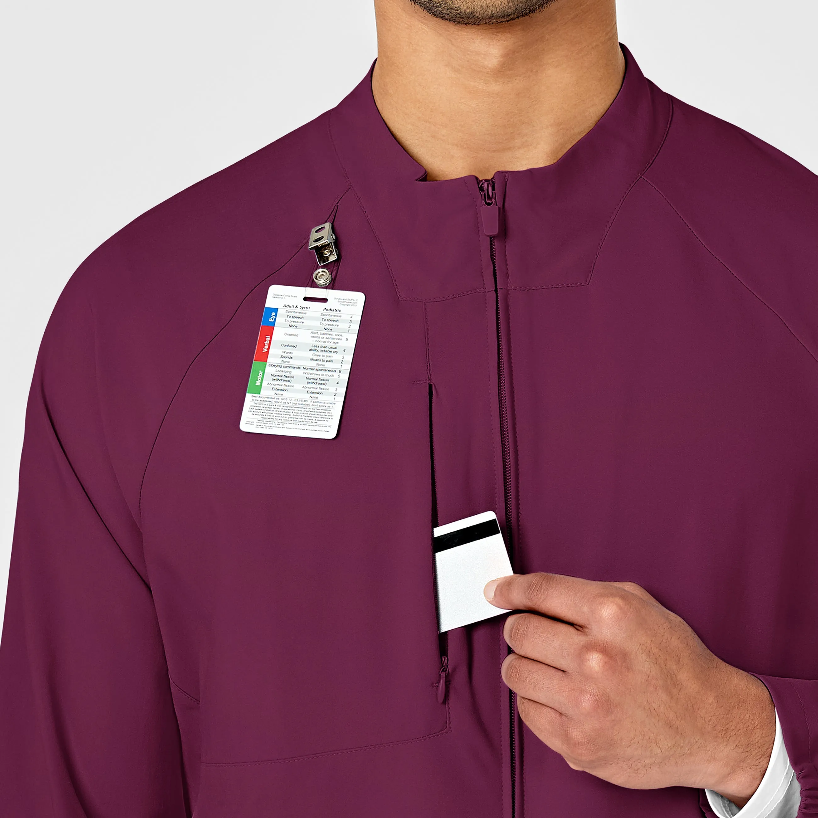 W123 8355 Men's Zip Front Warm Up Jacket Wine