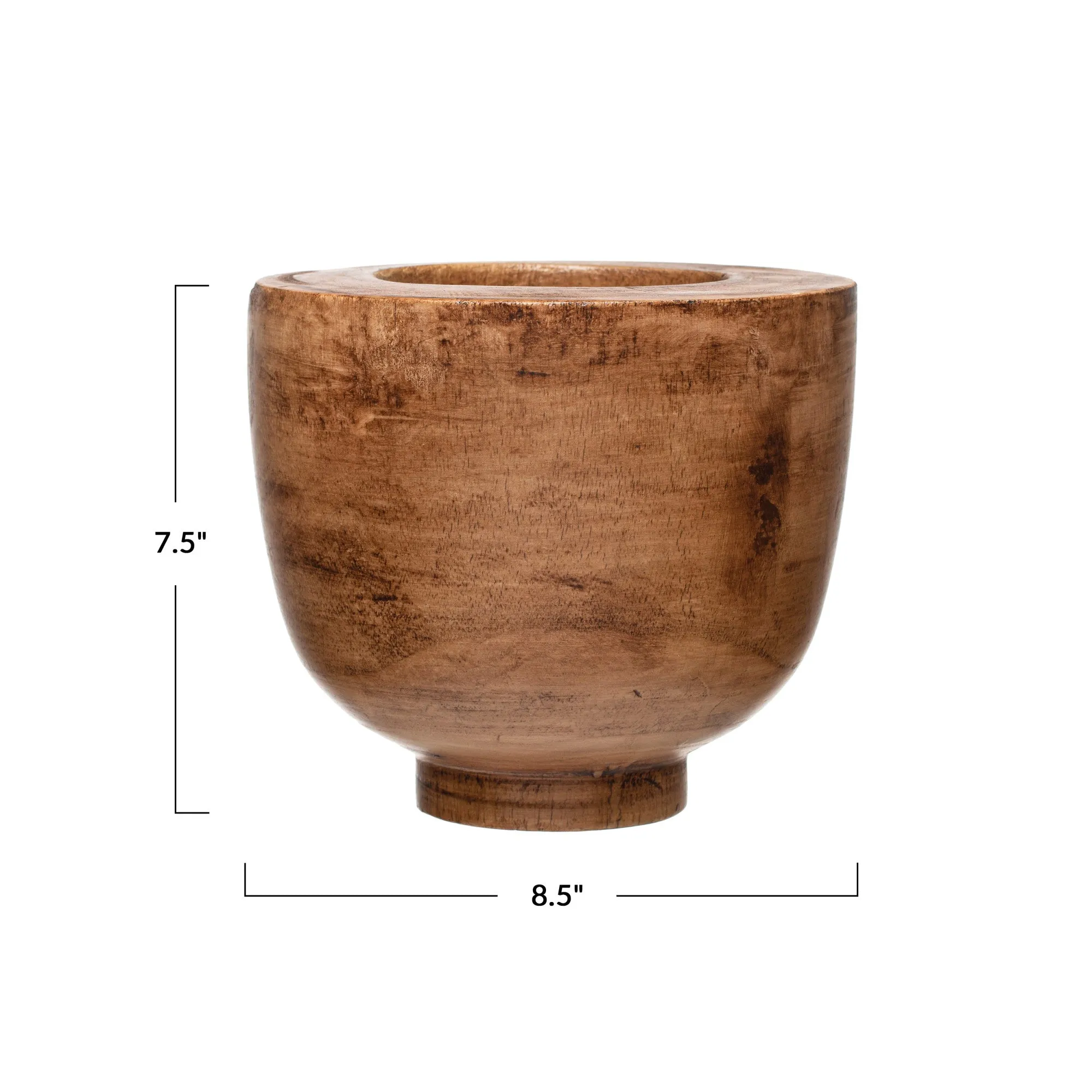 WALNUT STAINED PAULOWNIA WOOD BOWL