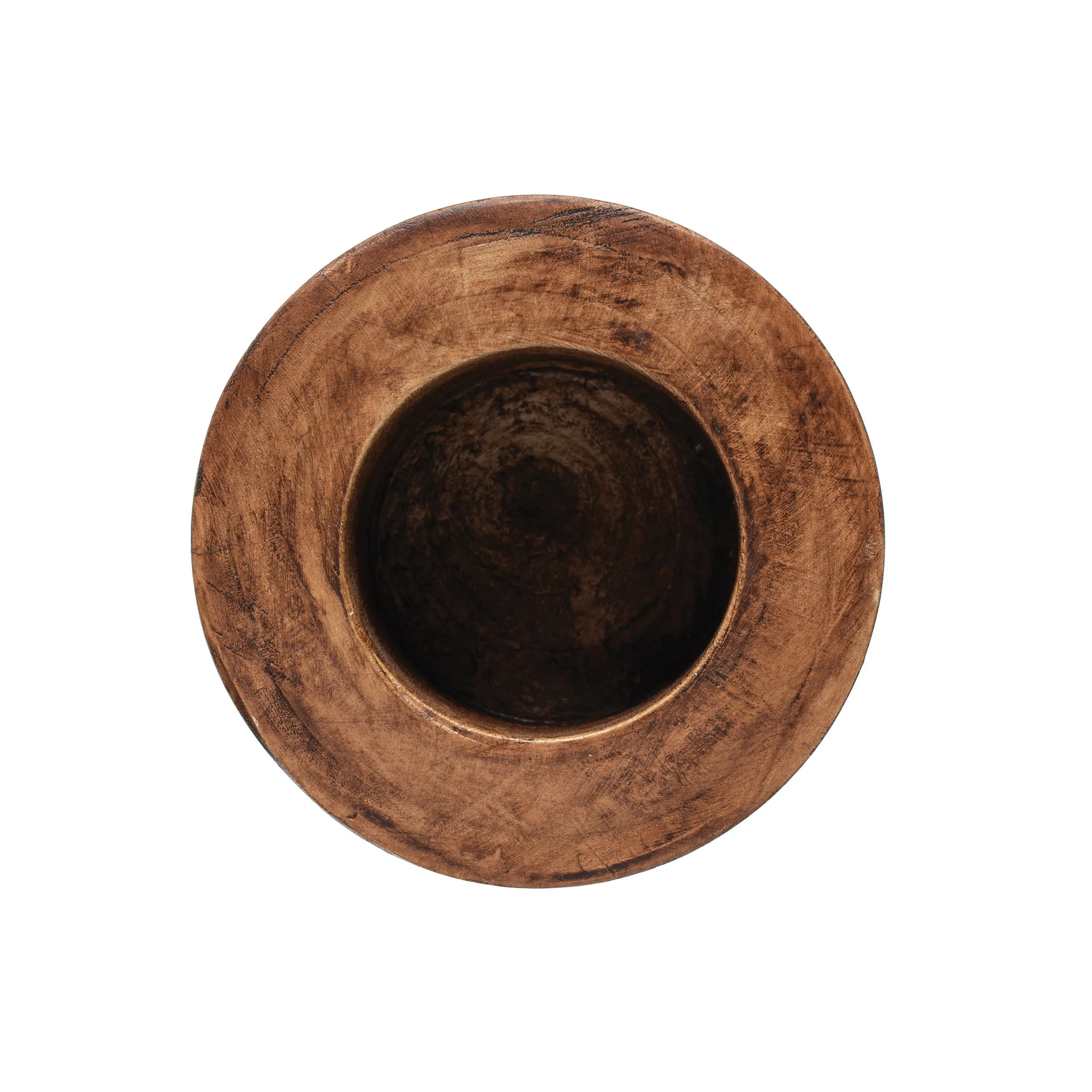 WALNUT STAINED PAULOWNIA WOOD BOWL