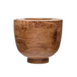 WALNUT STAINED PAULOWNIA WOOD BOWL