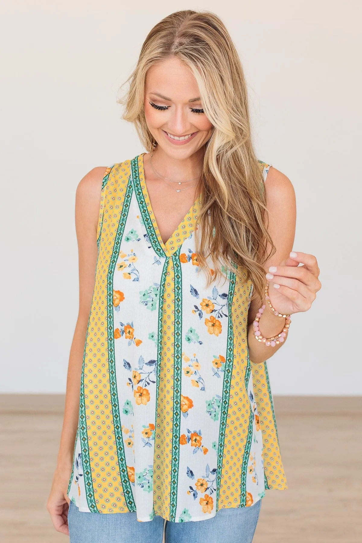 Wanting The World V-Neck Top- Ivory