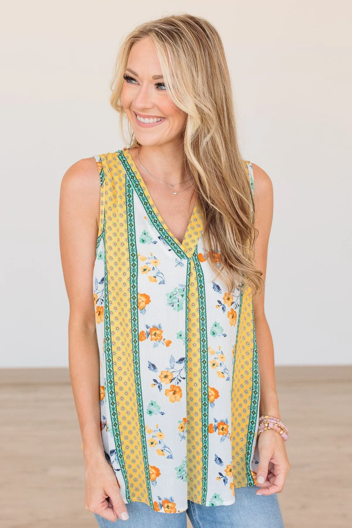 Wanting The World V-Neck Top- Ivory