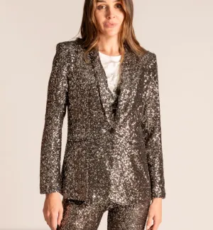 WE ARE THE OTHERS Sequin Blazer - Silver Sz2 NZ10