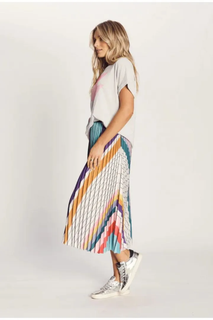 WE ARE THE OTHERS Sunray Pleat Skirt - Rainbow Multi