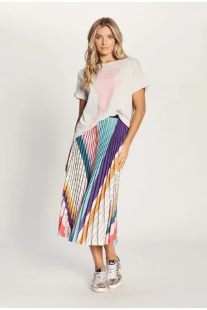WE ARE THE OTHERS Sunray Pleat Skirt - Rainbow Multi