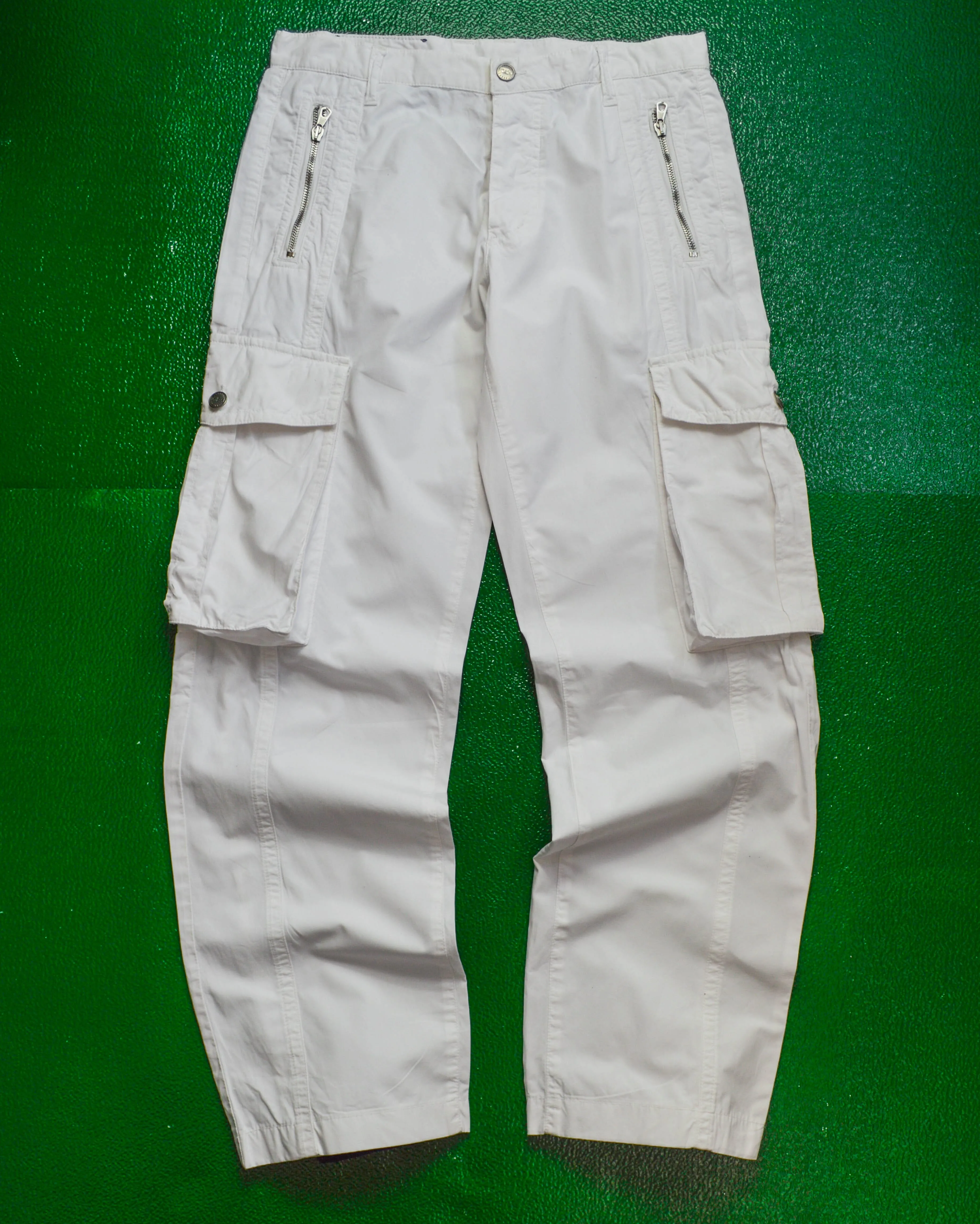 White Panelled Cargo Pants (28~30)