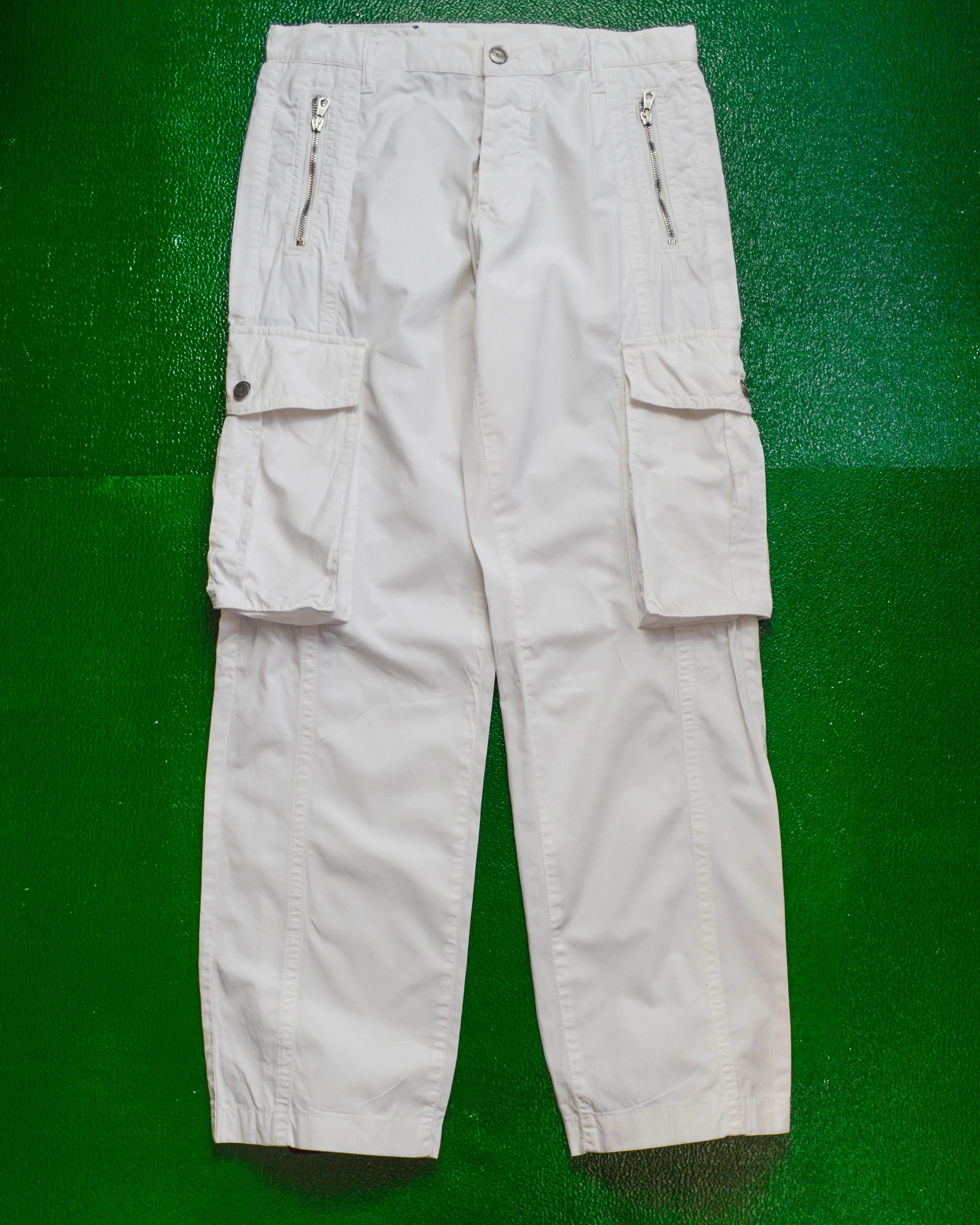 White Panelled Cargo Pants (28~30)