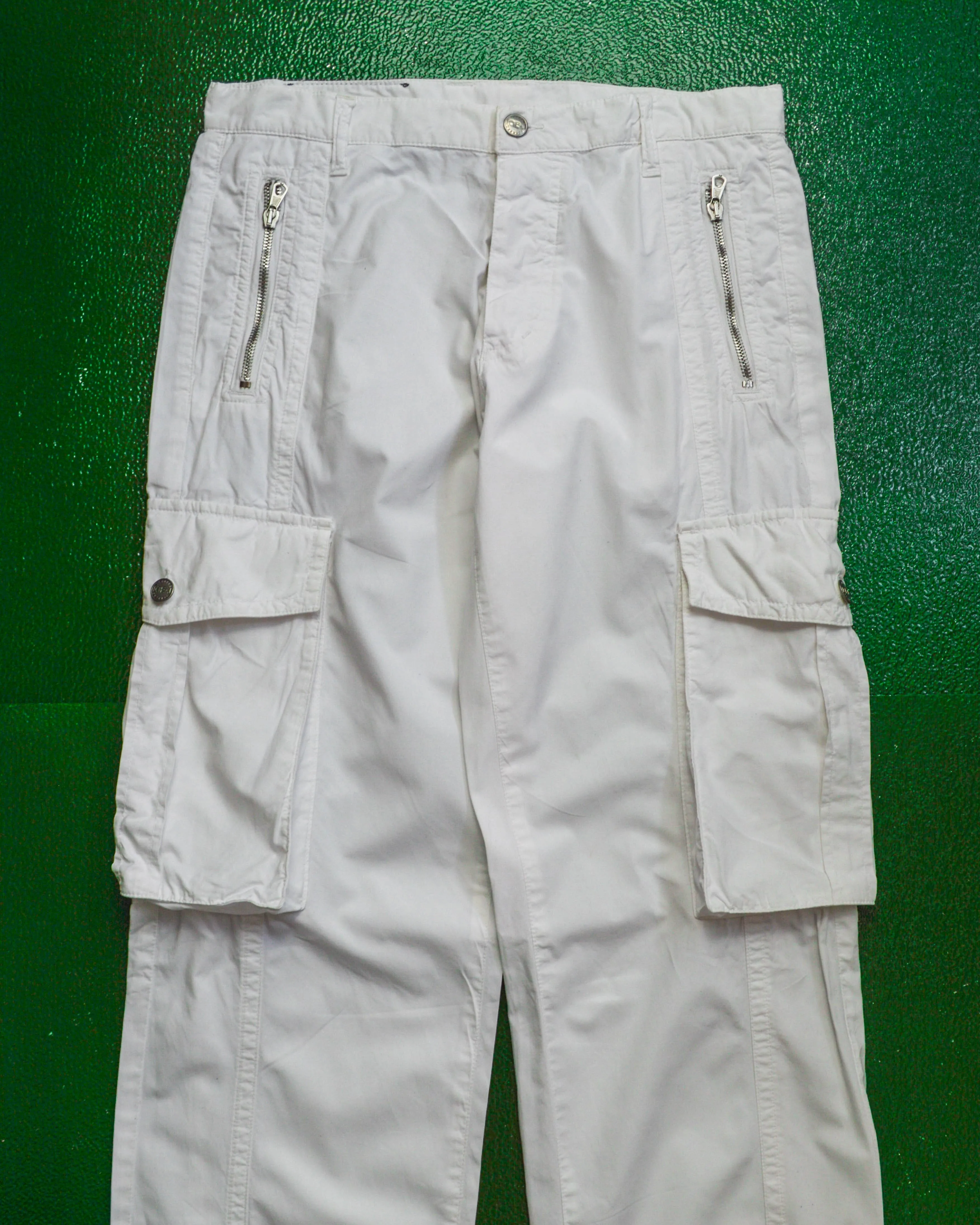 White Panelled Cargo Pants (28~30)