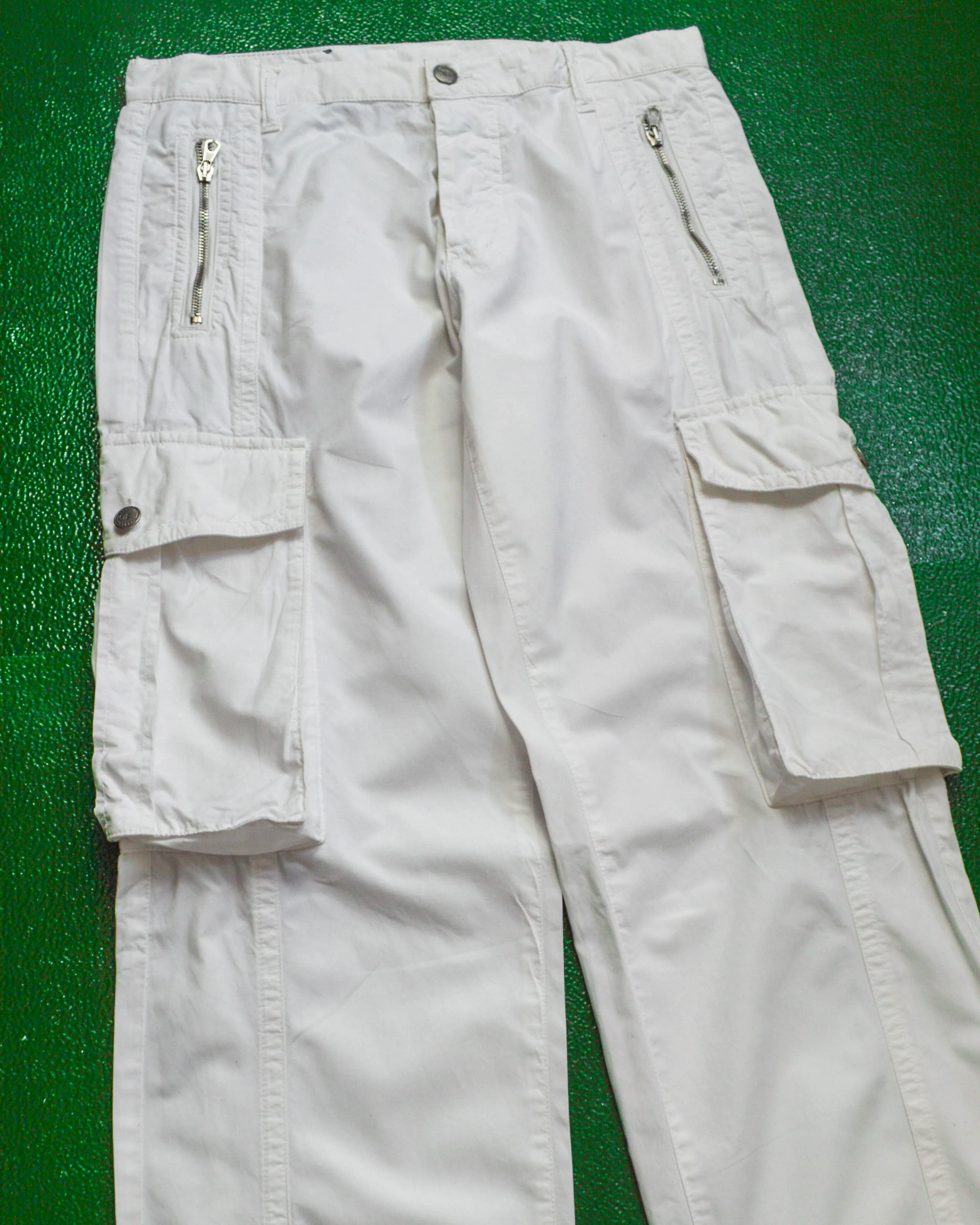White Panelled Cargo Pants (28~30)