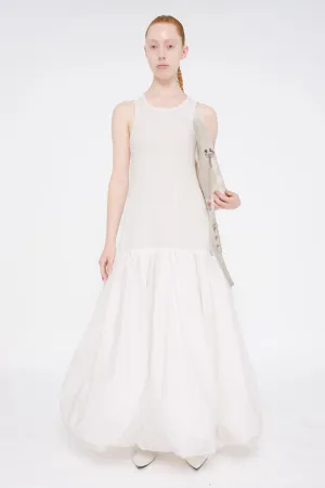 WHITE PUFFLE TANK DRESS