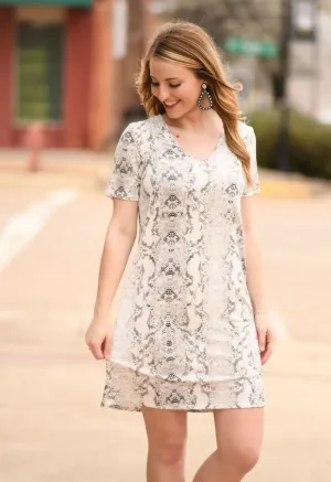White Snakeskin Dress