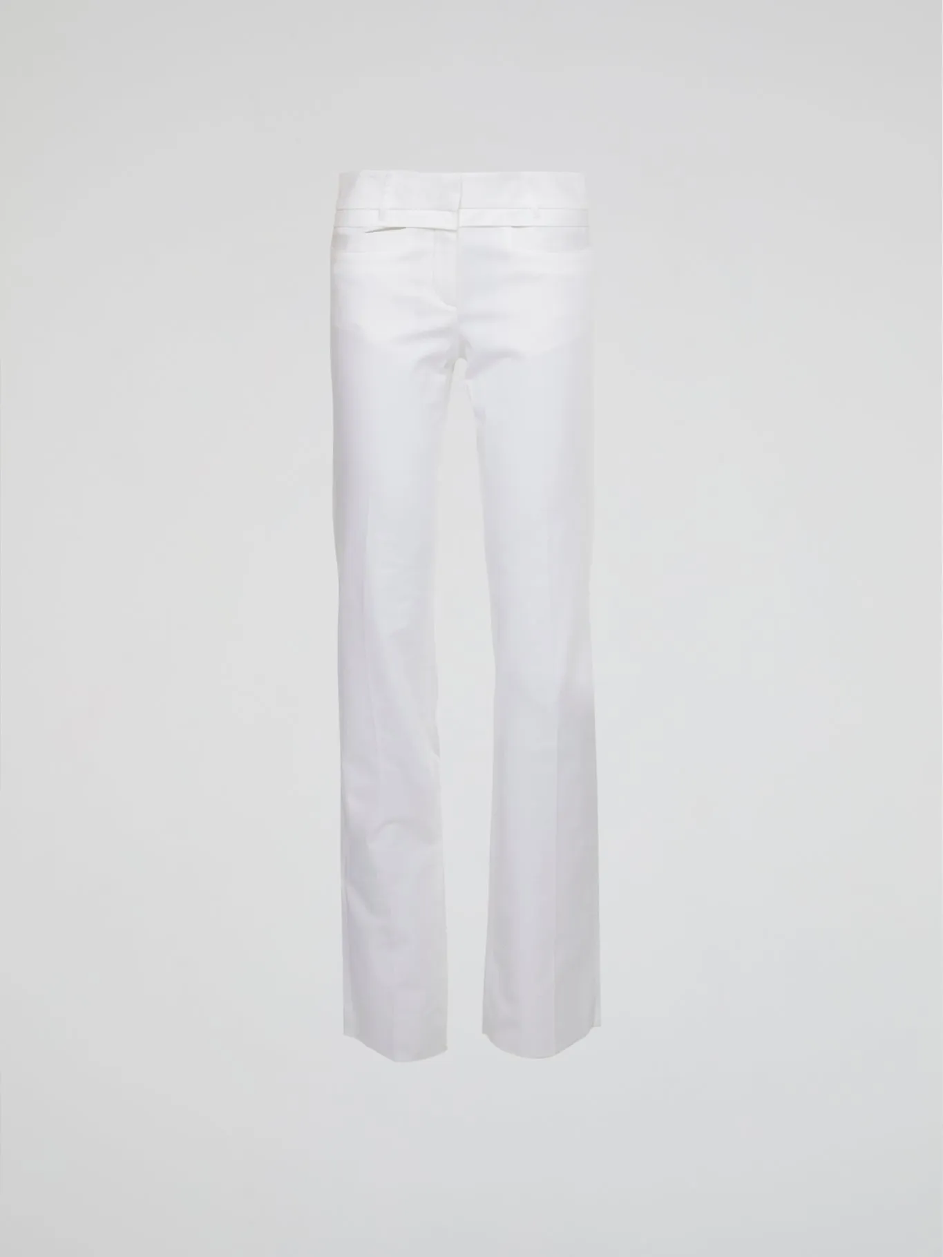 White Straight Cut Pants