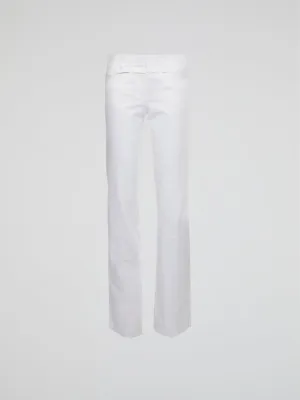 White Straight Cut Pants