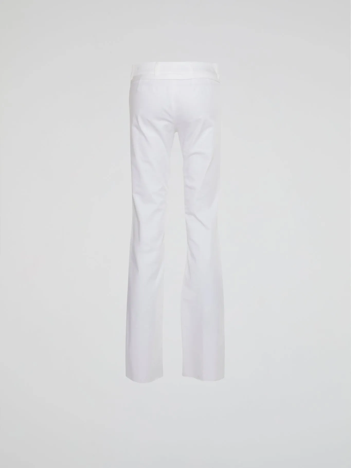 White Straight Cut Pants