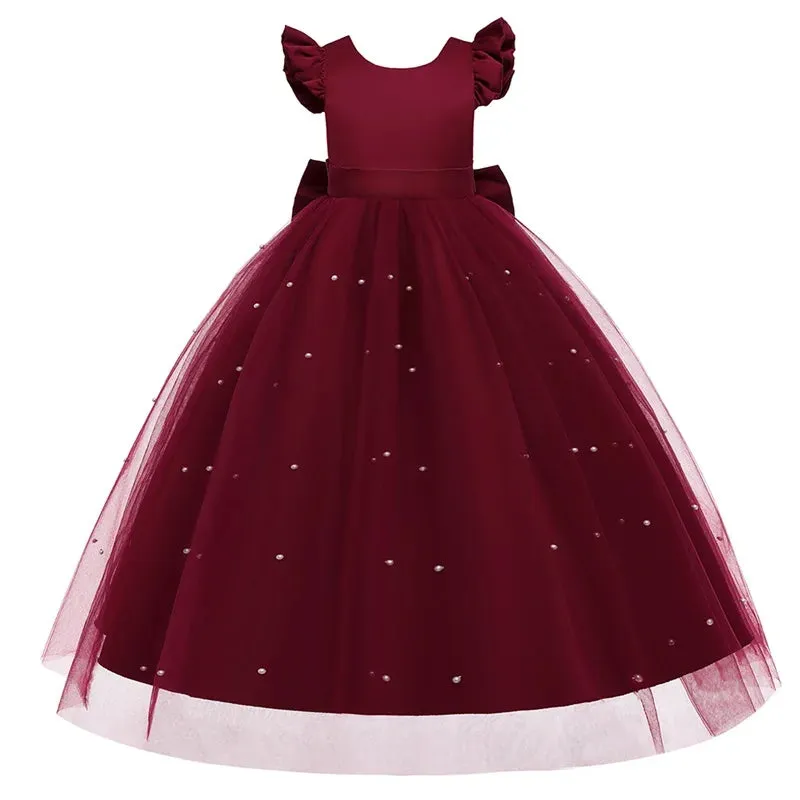White Tulle Flower Girls Dress