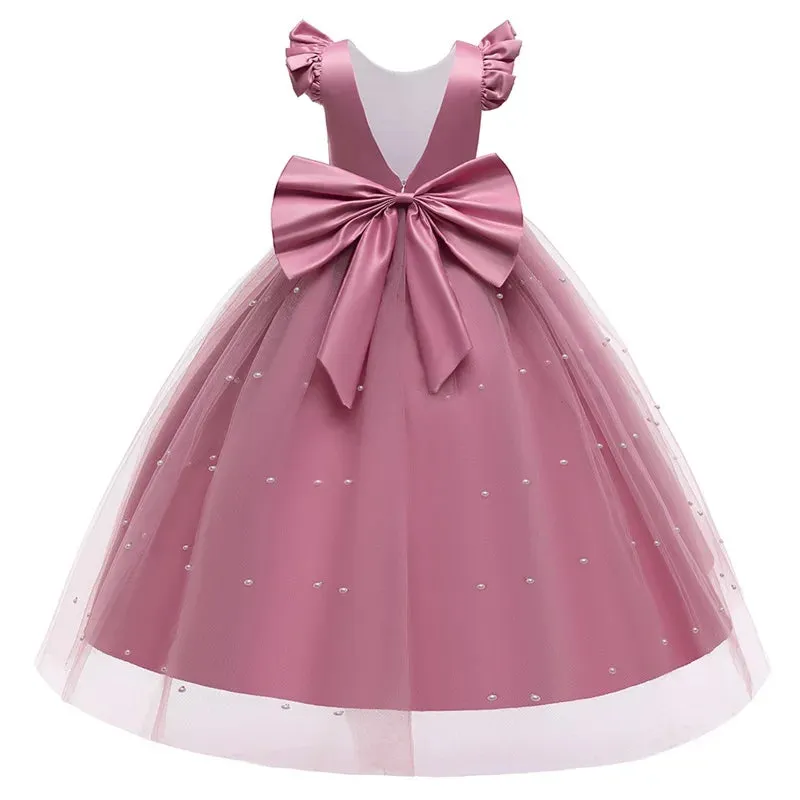 White Tulle Flower Girls Dress