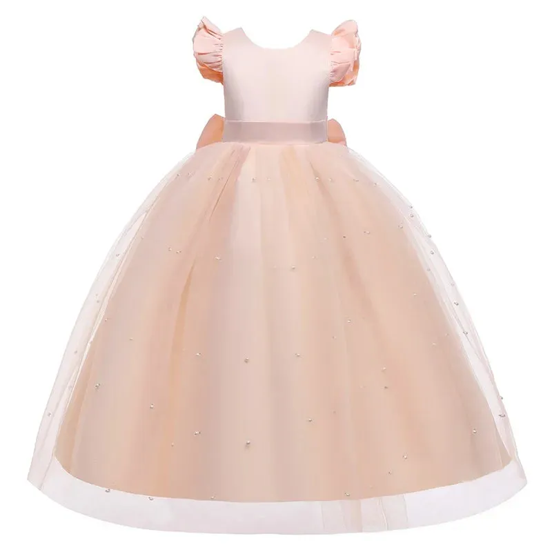 White Tulle Flower Girls Dress