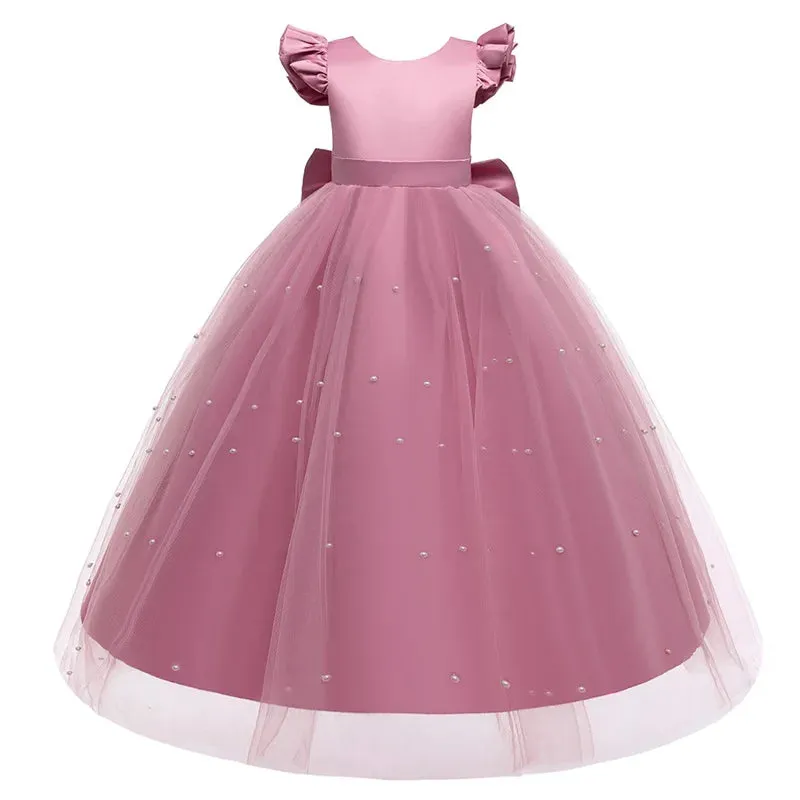 White Tulle Flower Girls Dress