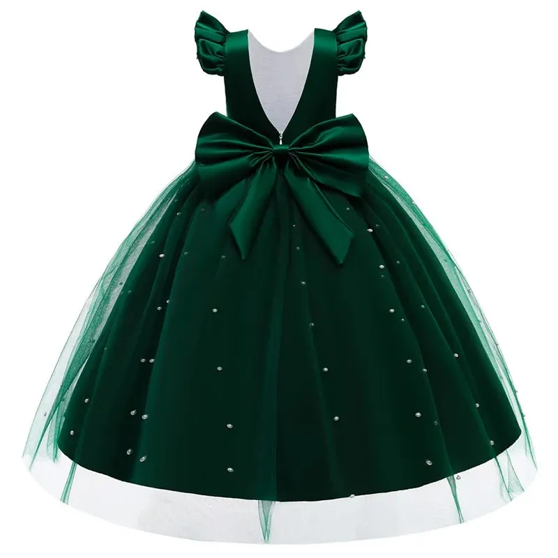 White Tulle Flower Girls Dress