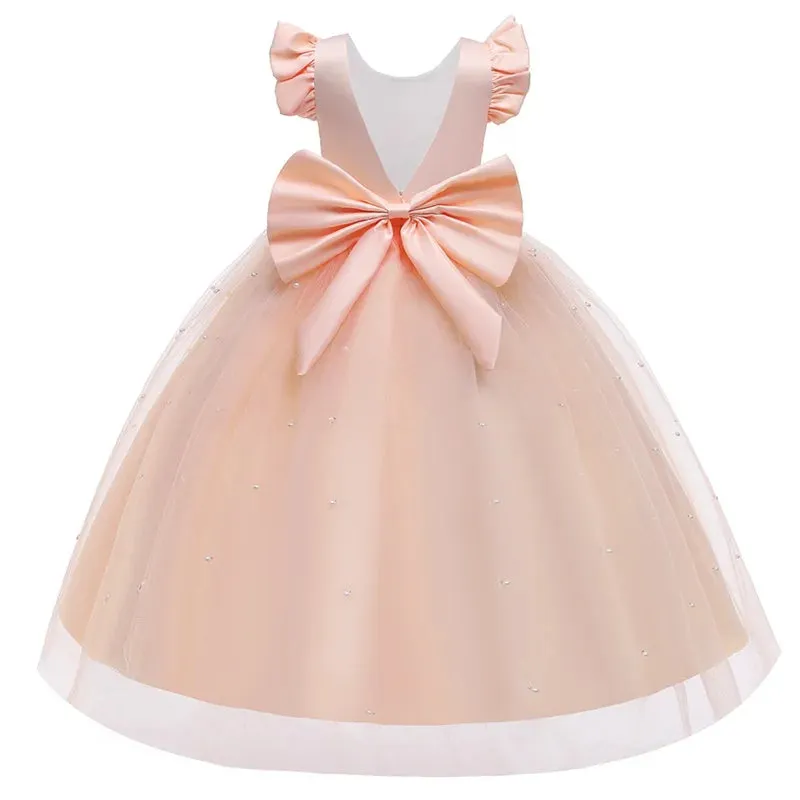 White Tulle Flower Girls Dress