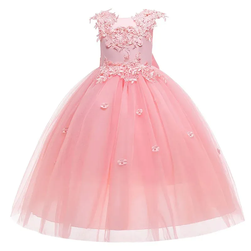 White Tulle Flower Girls Dress