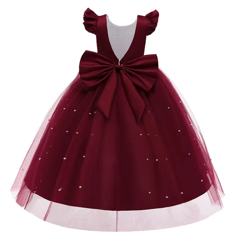 White Tulle Flower Girls Dress