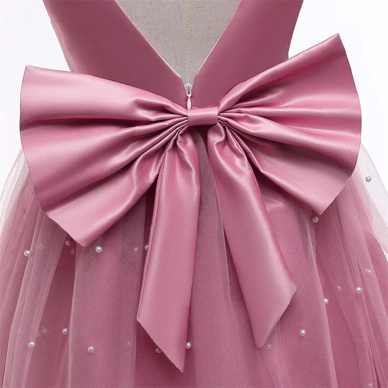 White Tulle Flower Girls Dress