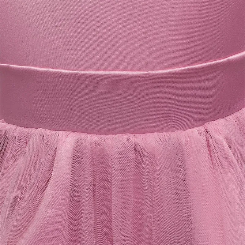 White Tulle Flower Girls Dress