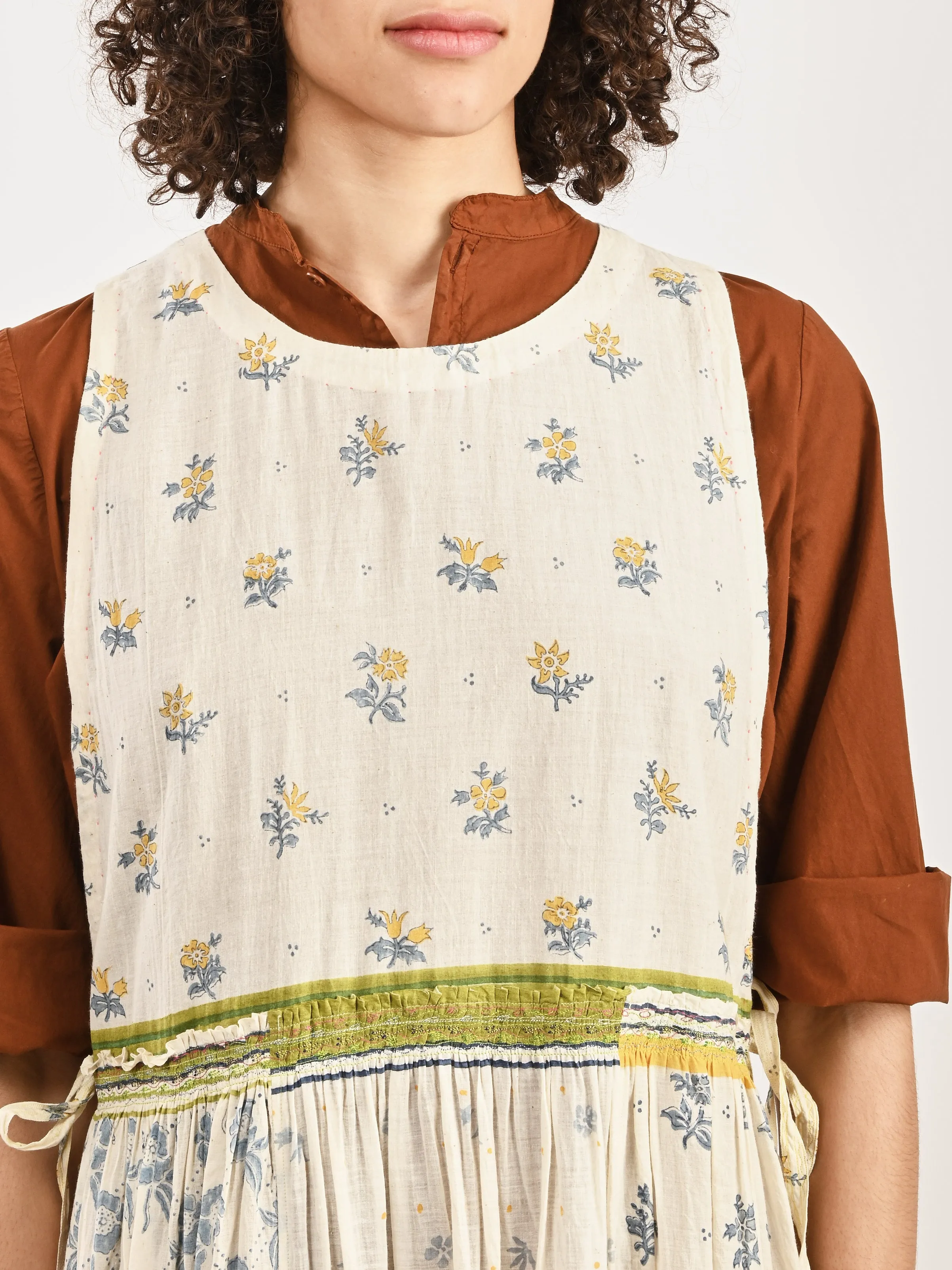 White/Multi Apron Dress