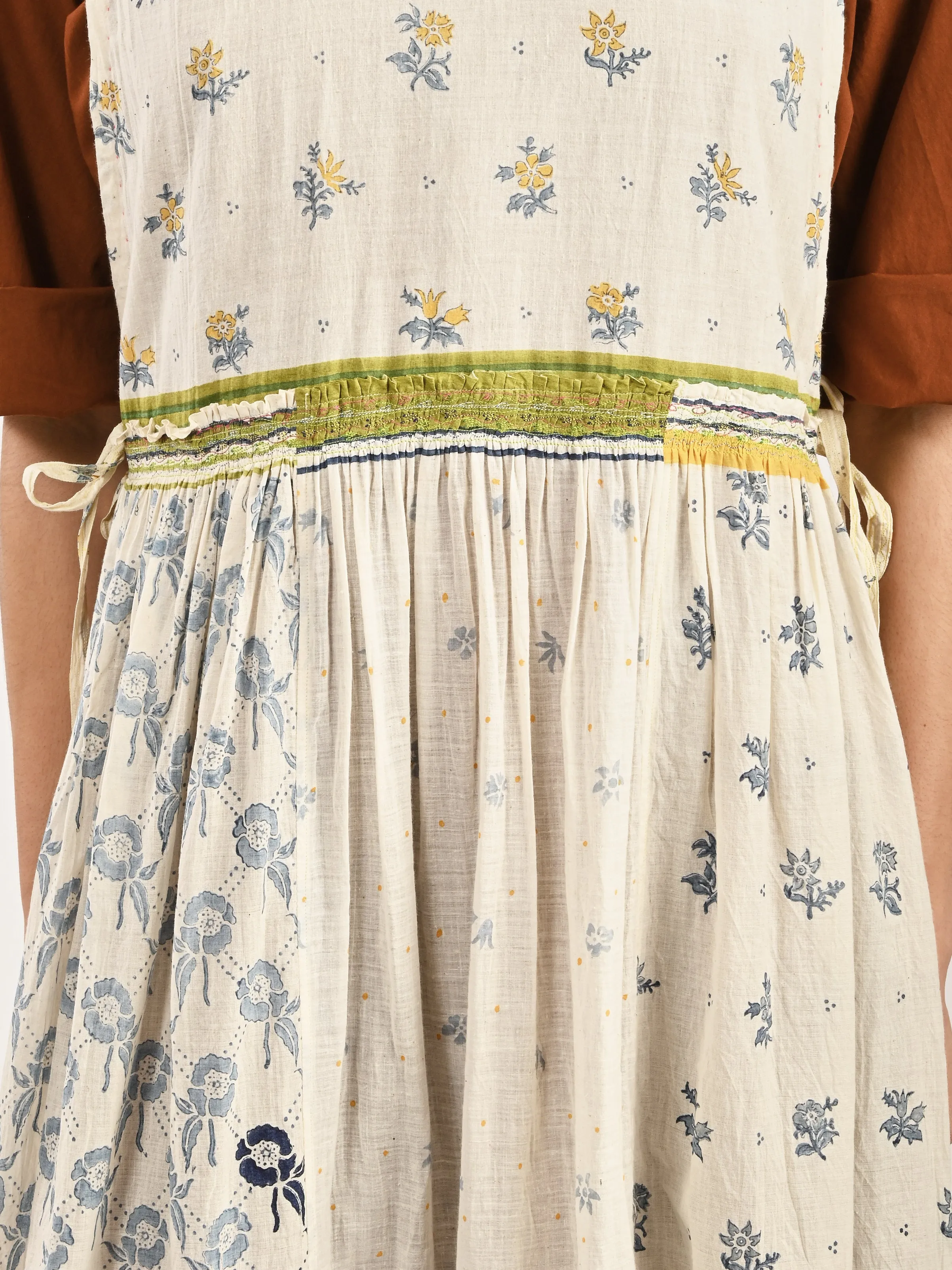 White/Multi Apron Dress
